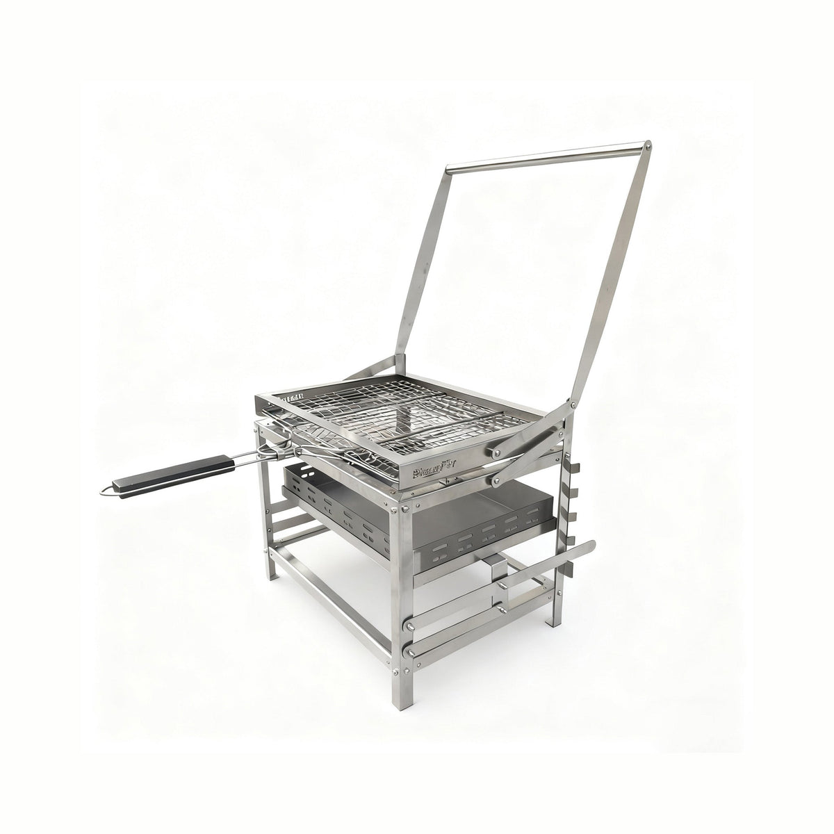 Adjustable Rotating Stainless Steel Charcoal BBQ Grill