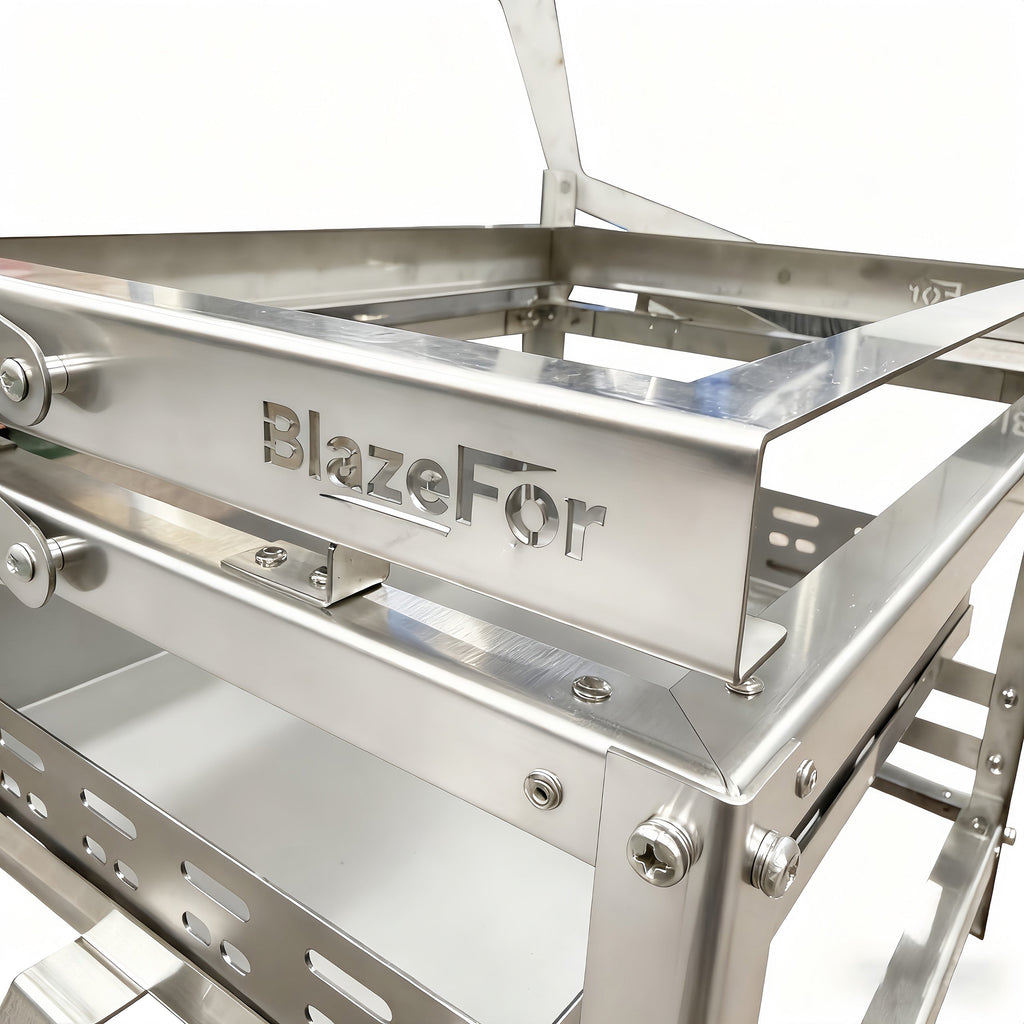 Adjustable Rotating Stainless Steel Charcoal BBQ Grill
