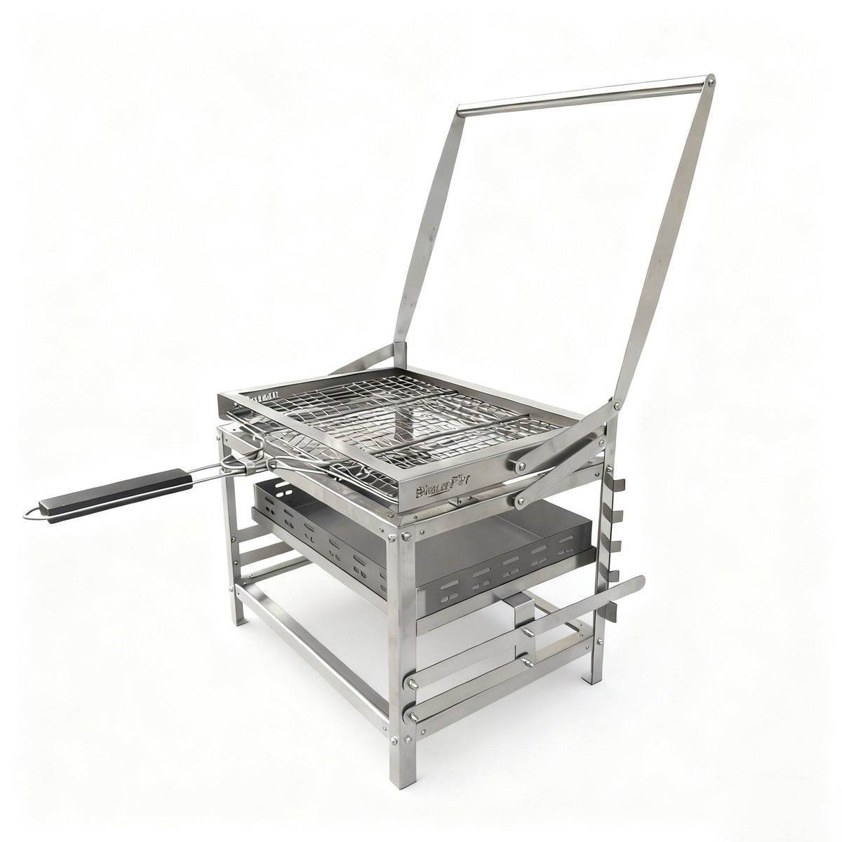 Adjustable Rotating Stainless Steel Charcoal BBQ Grill