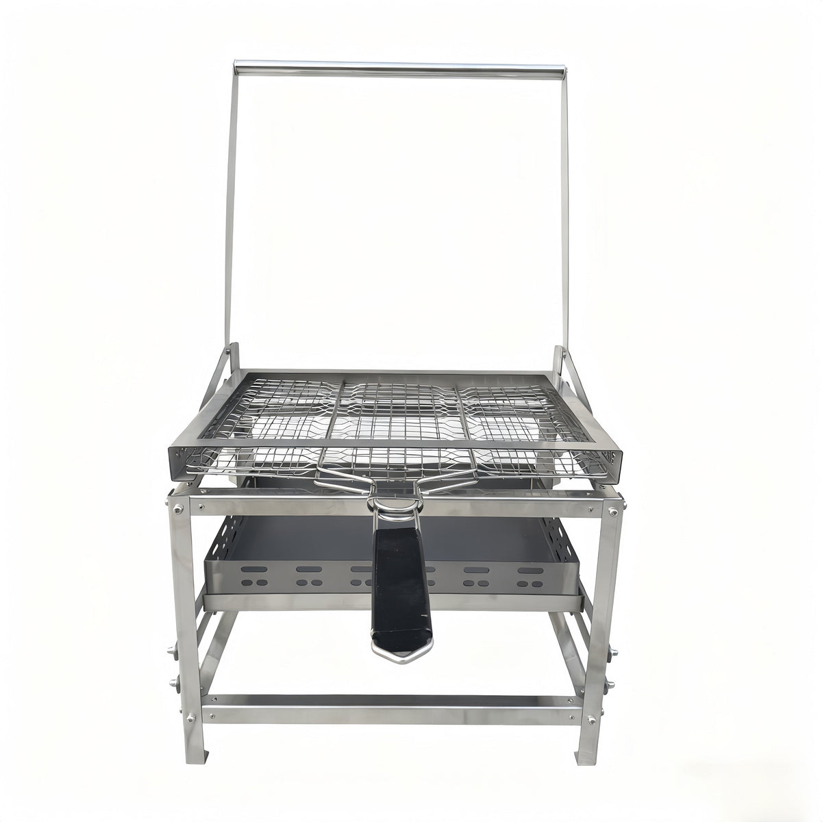Adjustable Rotating Stainless Steel Charcoal BBQ Grill